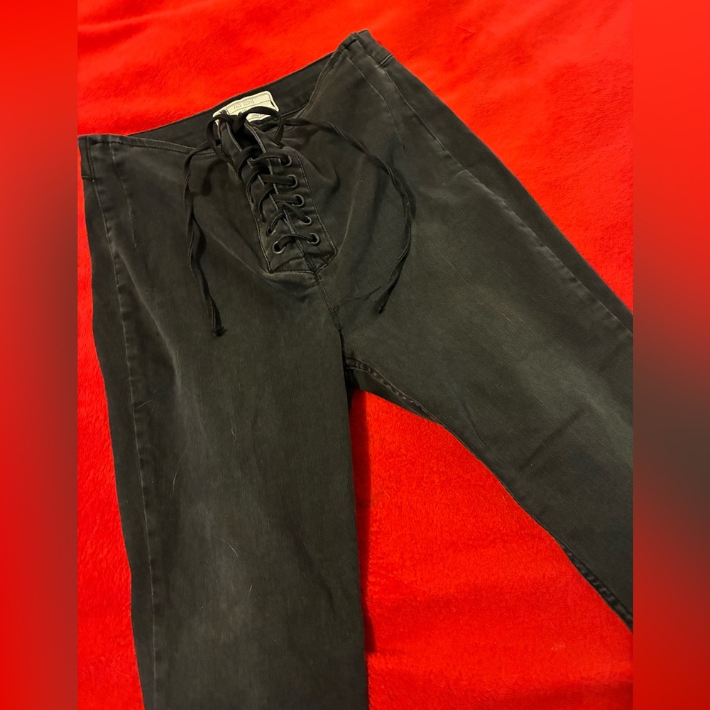 Free People Lace Up Skinny Jeans